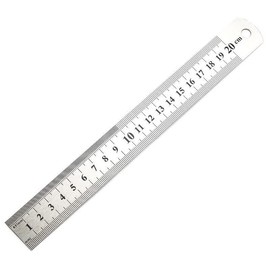 1/2 x 10cm 15cm 20cm Double Sided Stainless Steel Metal Ruler Rule Precision, Durable, Professional Measuring Tool with 1mm Graduation