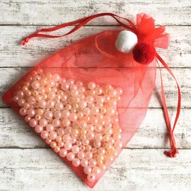 Jwsqmc 5x7 Inch Organza Gift Bags with Drawstring for Jewelry,Candy,Dried Lavender Flowers,100 Pcs Red Sachet,Sheer Fabric Mesh Pouch for Baby Shower,Birthday,Party Favors,Wedding,Bridal Shower,Easter