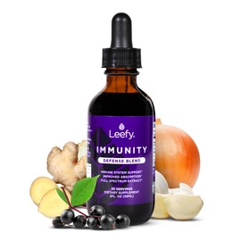 Leefy Organics Immunity Defense Blend - Organic Immune Support Supplement, Fast Absorbing Immunity Supplement, Immune Boosters for Adults, Immune Boost, Immune System Booster, Immunity Boost - 2 Oz