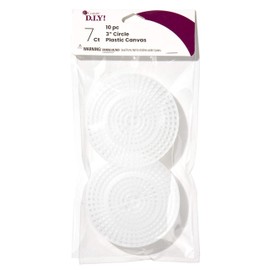 Cousin DIY Plastic Stitching Canvas with Raised Center, 7 Holes per inch 3" 10/Pkg, White (40000718)
