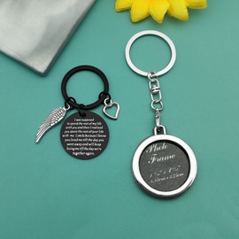 Baipilu Memorial Keyring Gifts in Memory of Keychain Photo Frames Sympathy Jewelry Gifts Bereavement Gift for Loss of Mum Dad Condolence Gift for Loss of Husband Wife Sympathy Gift for Mother Father