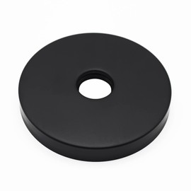 Wilybeol Shower Arm Flange Oversize, Escutcheon Replacement Cover Plate with a Rubber Gasket, Overall Diameter 3.5”, Center Hole Diameter 0.79” Fits 1/2” Pipes, Stainless Steel, Black