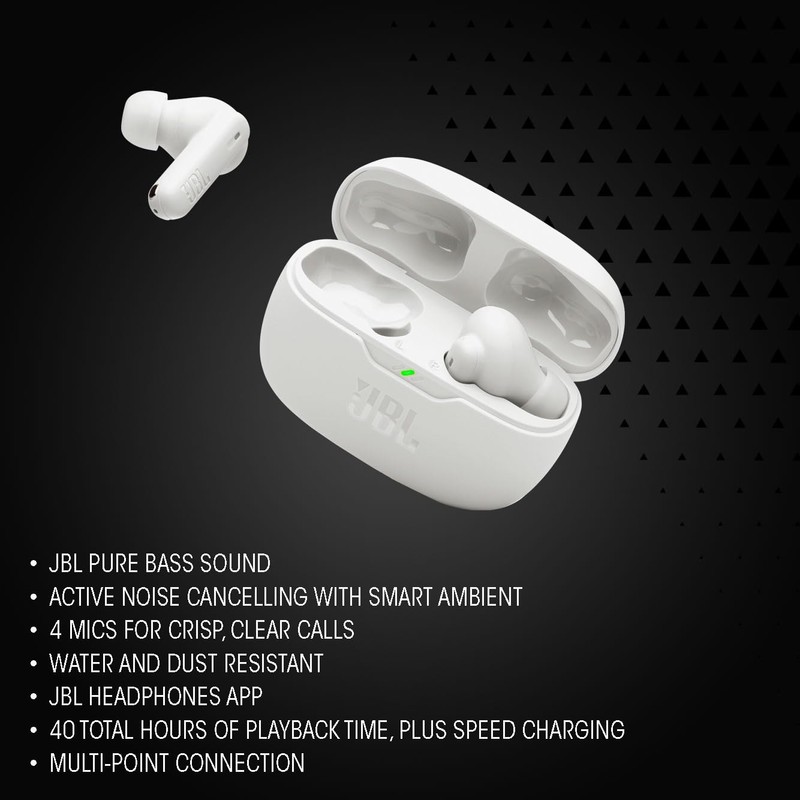 JBL Wave Beam 2, Wireless Noise Cancelling Bluetooth Earbuds with