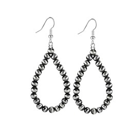 coadipress Navajo Pearls Earrings for Women Western Boho Cowgirl Jewelry Vintage Navajo Teardrop Dangle Earrings Tribe Turquoise Beaded Earring (Teardrop)