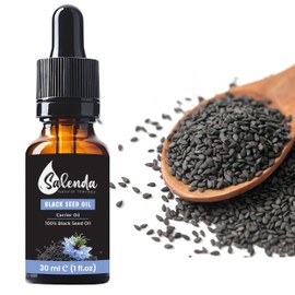 Black Seed Oil by Salenda - 100% Pure Natural Cold Pressed, High Thymoquinone, Supports Immune, Skin Conditions, Nigella Sativa Black Cumin Seed Oil - 1 Fl Oz (30 ml)