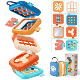 WTUST Montessori Toys for 1 2 3 Year Old Girls Boys, Explore Discover Activity Cube Toys, Travel Sensory Toys for Toddlers 1-3, Learning Fine Motor Skills Baby Toys 12-18 Months First Birthday Gift