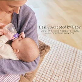 Lansinoh Biberones con Tetina Natural Wave, Transparente, 5 Oz, Paquete de 1 Count