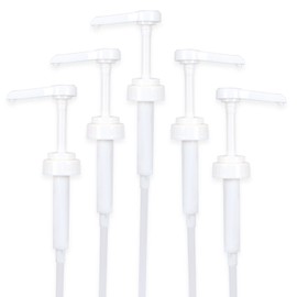 Vecago 5 Packs White Coffee Syrup Pump Dispenser for Torani 64 Ounce Bottles, Fits 64 Oz Coffee Flavoring Syrup Bottles