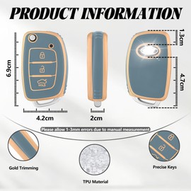 TOOMUME TOOMUME Schlsselhlle TPU, Autoschlssel Hlle Kleine Gr??e Passt fr Hyundai i10 i20 i30 i20n ix20 ix35 Santa Fe Tucson Elantra Accent Sonata, Schlsselcover Schutz Schlsselgeh?use - Flip S Key