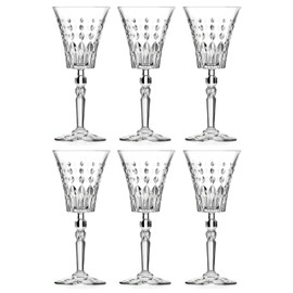 Barski Goblet - White Wine Glass - Water Glass - Stemmed Glasses - Set of 6 Goblets - Crystal like Glass - 7 oz. Beautifully Designed Made in Europe