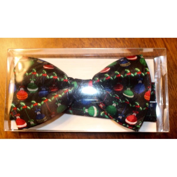 S Harris Christmas Bulbs On 100% Poly Pre-Tied Bow Tie