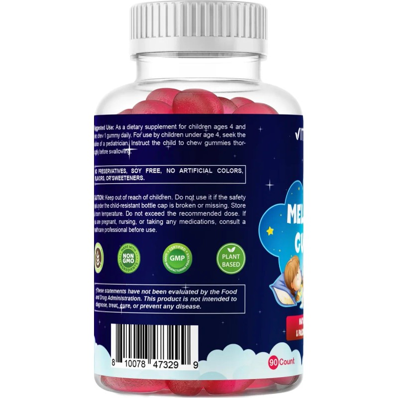 😴🌙 Vitamatic Melatonina Infantil 1mg | 90 Gomitas 🍇✨ Sin