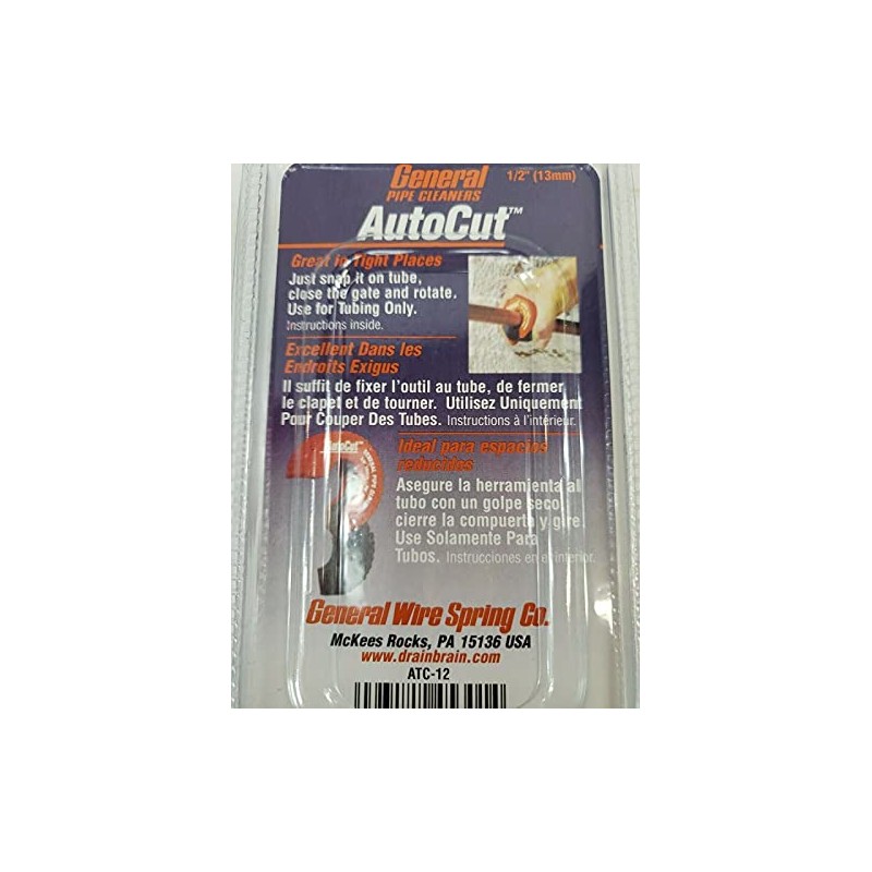 General Pipe Cleaners ATC12 1/2-Inch AutoCut Copper Tubing Cutter, Black,