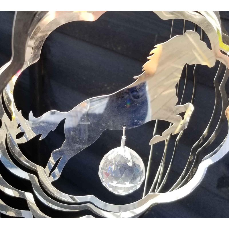 Stainless Steel Wind Spinner - 3D Mobile - Leaping Horse