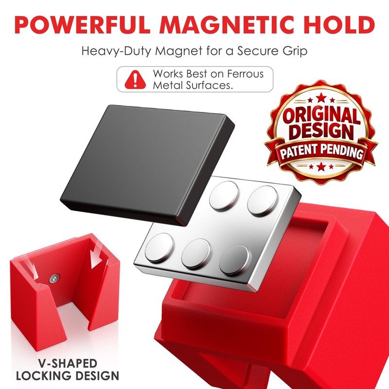 Wall-Mounted Magnetic Ratchet Set, 3-Pack, 1/4", 3/8", 1/2" Holders