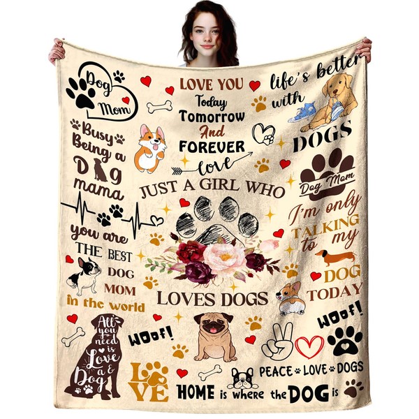 INTEKLY Dog Gifts Blanket for Pet Owners, Lovers, Adults, Women,