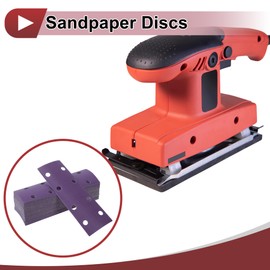 HEROFFIX 50Pcs Sanding Discs Wet Dry Waterproof Hook & Loop Sandpaper for Woodworking, Automotive Refinishing 7.80"x2.76" 8Hole 800Grit Purple Ceramic Abrasive