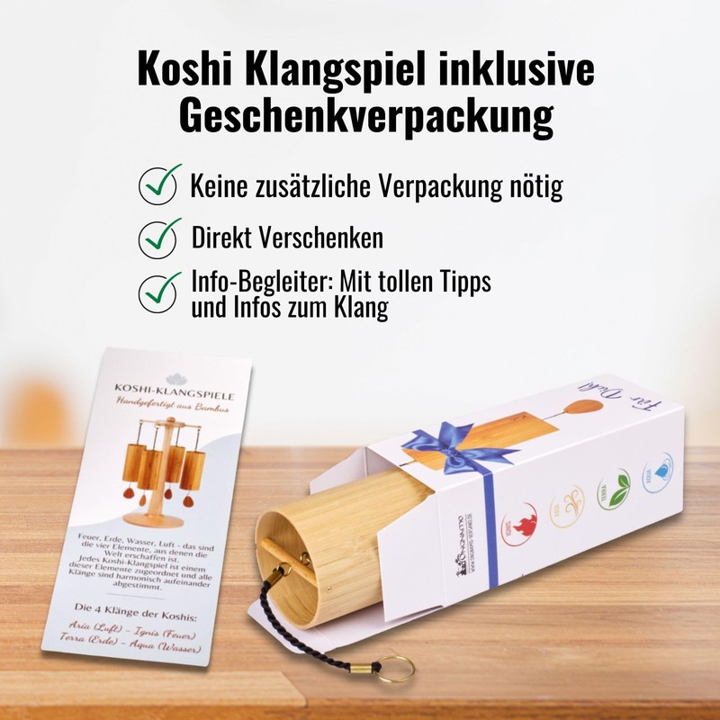 Koshi Wind Chime Made of Bamboo Veneer Aria | Air