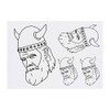 4 x 'Viking Head' Temporary Tattoos - Water Resistant, Skin-Safe,