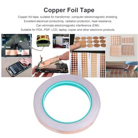 Double Sided Copper Foil Tape, 10mm x 20m Conductive Copper Foil Tape for Electromagnetic Shielding