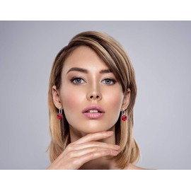 Panda-Jewellery Jewellery Set for Women Earrings Silver 925 Hanging Hexagon Chain Women's with Pendant Jewellery Set for Her with Crystals Earrings Hanging and Necklace Girls Gift Women, Silver,