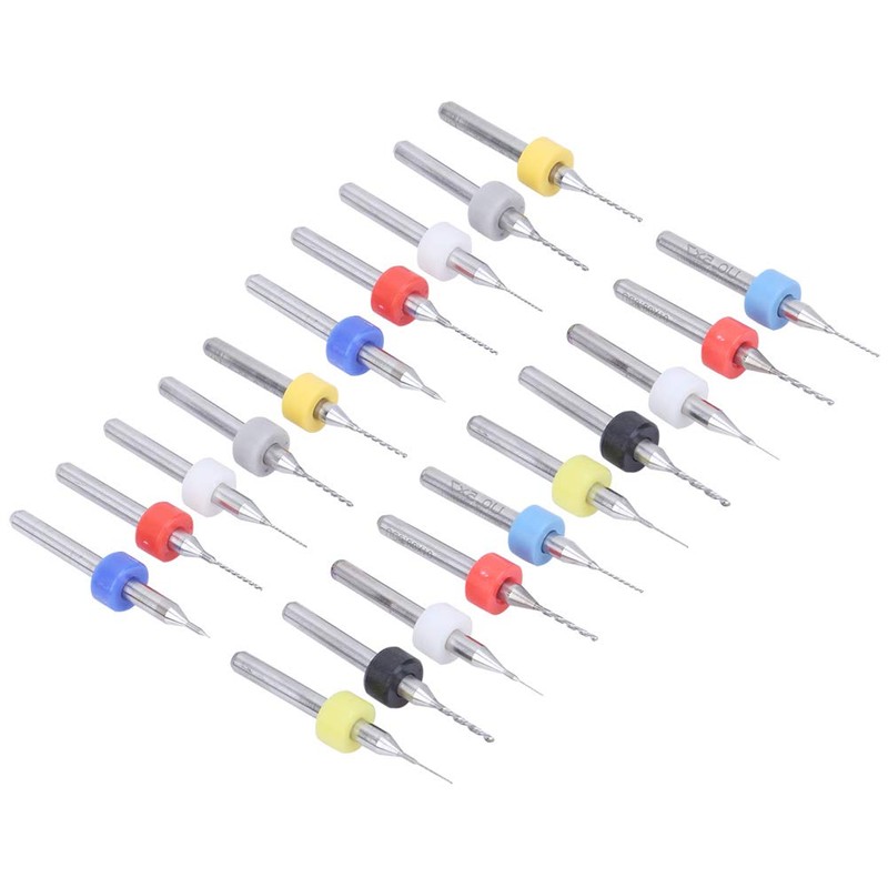 20Pcs Micro Drill Bit Set Alloy Circuit Board Mini Fixed