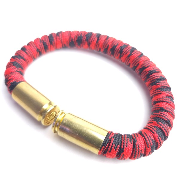 RED Friday Paracord 40 Caliber Bullet Casing Bracelet