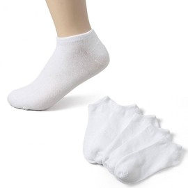 5-Pair Set: White Ankle & Crew Socks Women's