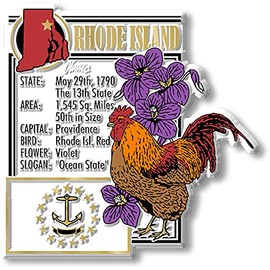 Rhode Island State Montage Magnet by Classic Magnets, 3" x 3.2", Collectible Souvenirs Made in The USA