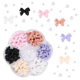 Pearl & Bow Nail Charms, 3D Colorful Bows for Acrylic Nails, Resin Bowknot DIY Accessories for Jewelry, Women Girls Crafts Art Decorations