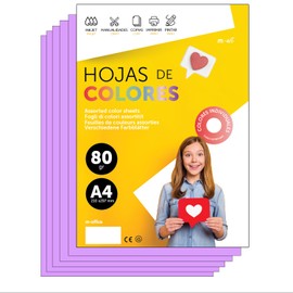Colourful Paper A4 80 g for Printers & Crafts, Coloured Sheets for Children, Creative Projects, Cards & School m-office (100 Sheets, Purple)