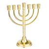 Rotatable Gold Plated Menorah 7 Branch Hanukkah Menorah Candle Holder