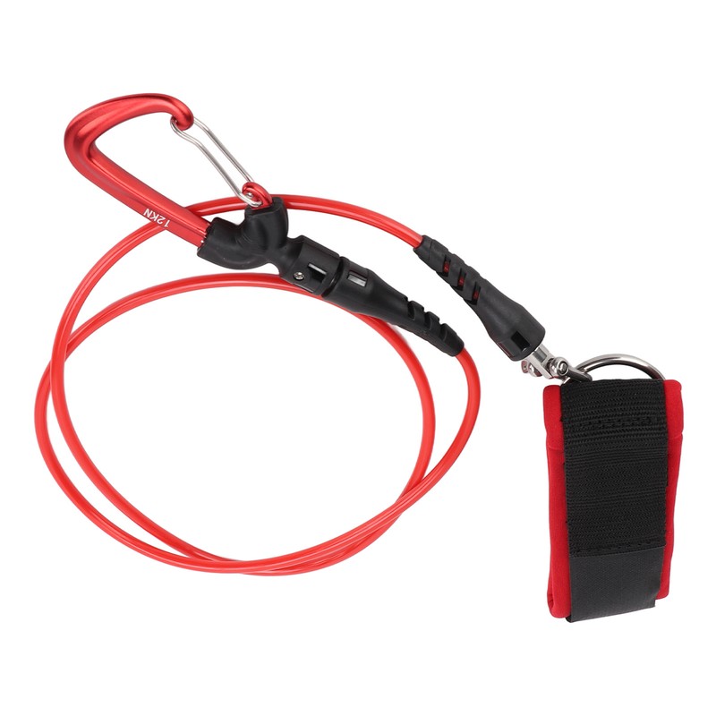 Freediving Lanyard Leash Diving Safety Rope Cable with Wristband Carabiner