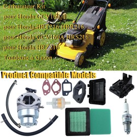 Haishine GCV160 Carburettor for Honda HRT216 HRR216 GCV160A HRS216 HRZ216 Lawnmower for GCV160 Engine Replace 16100-Z0L-023 with Air Filter Spark Plug etc