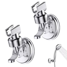 Pack of 2 Shower Head Holder, Suction Cup, Adjustable Shower Head Holder with Suction Cup, Adjustable Shower Holder, 360° Rotating Shower Shelf, Shower Head Holder, No Drilling, Suitable for Hotel