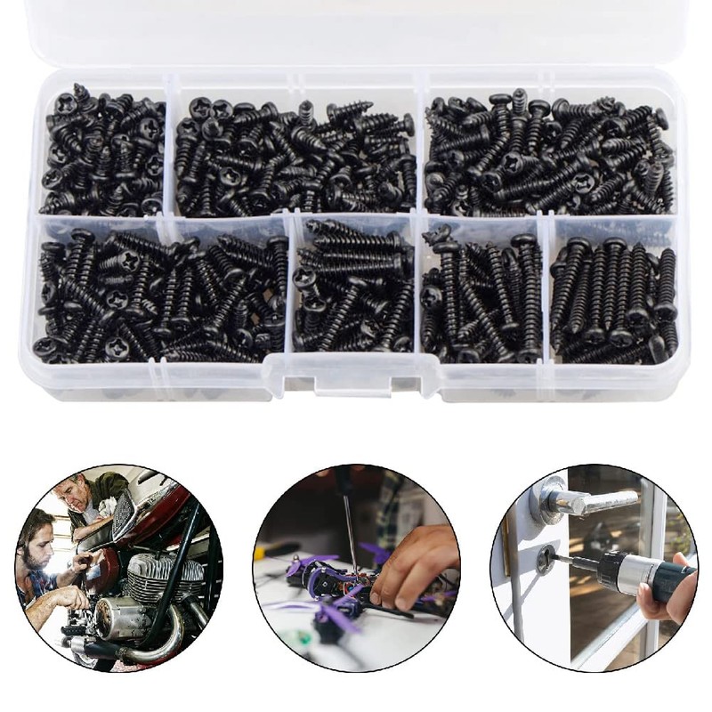 PENGLIN 500 Pcs Self Tapping Screws Set Pan Head M3