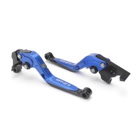 GZDLMoto Motorcycle Adjustable Brake Clutch Hand Levers Sets Compatible with Yamaha MT-07 FZ07 (2014-2023),CNC Aluminum Handlebar Control Lever Kit(Black+Blue A)