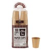 Sunup C15100MZAW Paper Cups, Unbleached, 100 Pieces, Disposable
