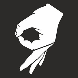 AMA SHOP prespaced hand sign ok white color pvc sticker for wall decals car motorcycle helmet camper boat