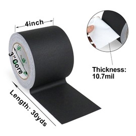 BOMEI PACK Wide Black Gaffer Tape 4 Inch x 30Yds, Non Reflective Residue Free Pro Matte Gaffing Tape for Photography