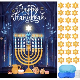 Hanukkah Games Pin The Star On The Menorah Chanukah Party Pin The Star Games Chanukah Activities Holiday Plays 2 Eyemasks 24 Stickers for Birthday Travel Road Trip