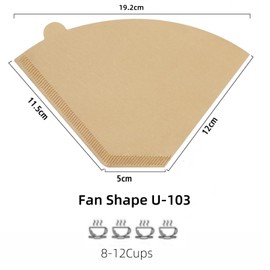 100Count Coffee Filters 8-12 Cups, Disposable Coffee Filters #4,Natural Filters Paper Used for Pour Over and Drip Coffee Maker (coffee filters 8-12 cup, 100, Count)