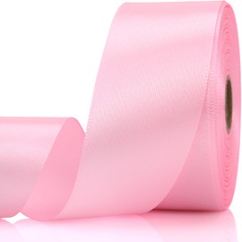 NISDOCF NISDOCF Light Pink Ribbon-1-1/2 Inch 30 Yards Light Pink Solid Satin Ribbon for Gift Wrapping,Craft Floral Bouquets,Wedding Party,Timeless Flower,Decoration Floral Hair,Balloons