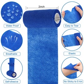 Treela 36 Pcs Self Adherent Bandage Wrap Breathable Cohesive Bandage Elastic Adhesive Tape for Stretch Athletic Sports Wrist Ankle, 4 Inch x 5 Yard (Classic Color)