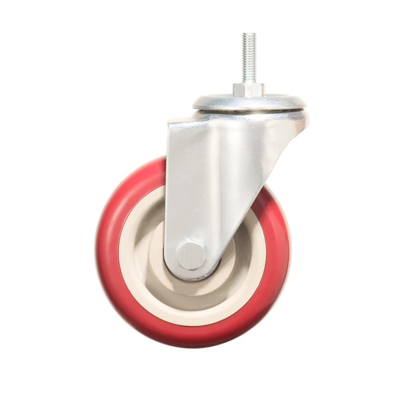 Heavy Duty Stem Caster Wheels Double Bearing PU Castors No