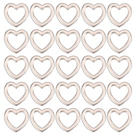 SUNNYCLUE 1 Box 200Pcs Silver Heart Connector Metal Linking Rings Alloy Tibetan Style Hollow Small frame Spacers Link Charm Connectors Accessories for Jewellery Making Beading Earring Supplies DIY