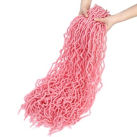 Soft Locs 24Inch Crochet Hair 6Packs Faux Locs Crochet Hair Pink Pre Looped Braids Hair Synthetic Hair Extensions for Women (24 Inch (Pack of 6), Pink) …