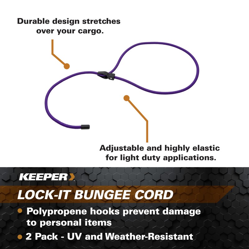 Keeper - 48” Lock-It Bungee Cord, 2 Pack - UV