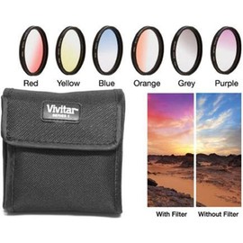 Deco Gear 55mm Lens Accessory Kit - Includes 6pc Graduated Color, 4pc HD Macro Close-Up, UV, Polarizer, FLD Filter Sets and Lens Hood + Cases and Cleaning Kit