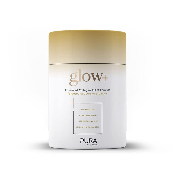 Pura Collagen Pura Collagen Powdered Supplement Glow+, 10,000mg Hydrolysed Peptides,